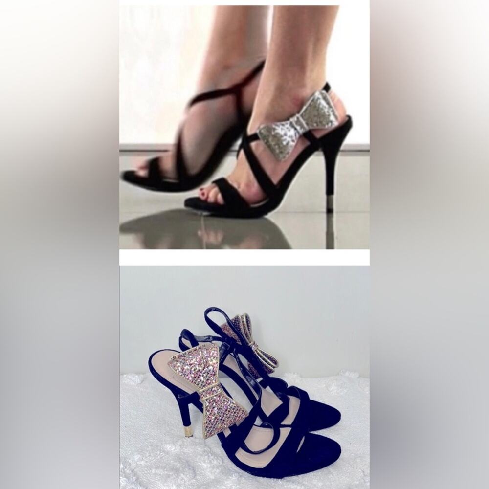 BCBGeneration Isaac-B Multi-Color Gold Glitter Bow Pumps size 9.5